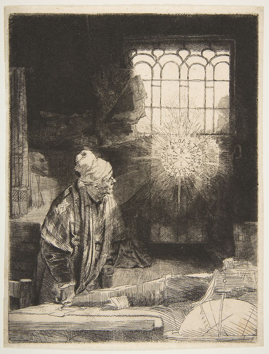 A Scholar in His Study, Rembrandt (c. 1650s)
